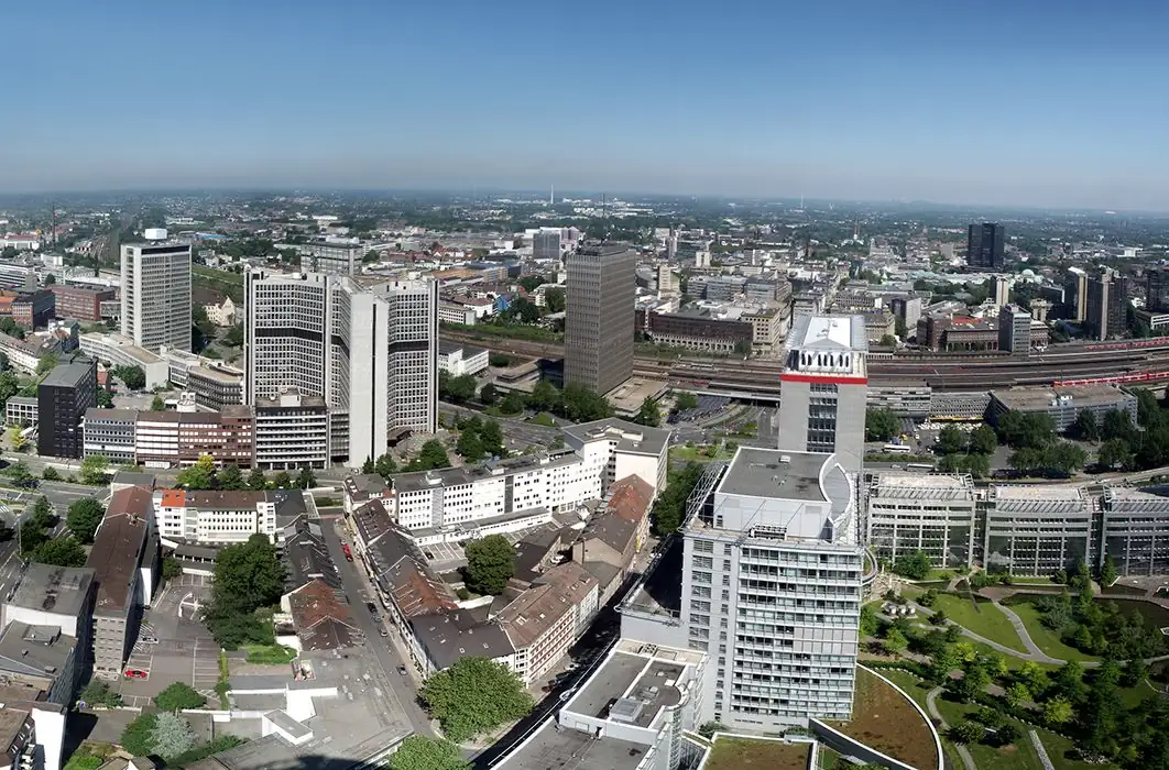 Stadtansicht von Essen – Einsatzort für Aufbauhelfer bei Events und Messen über CALUMA
