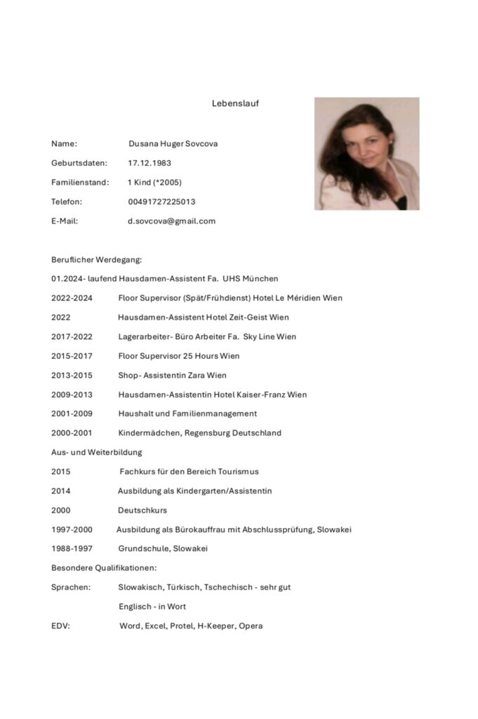 Profilfoto von Dusana – Kandidatenprofil bei CALUMA