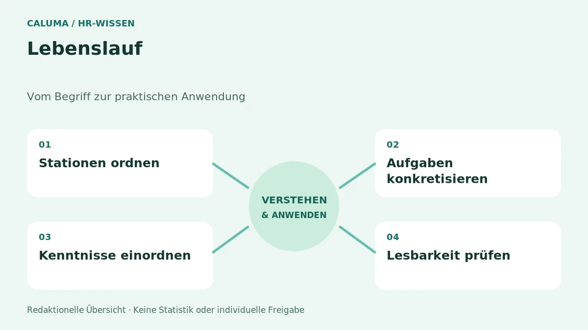 Lebenslauf – grafische Orientierung