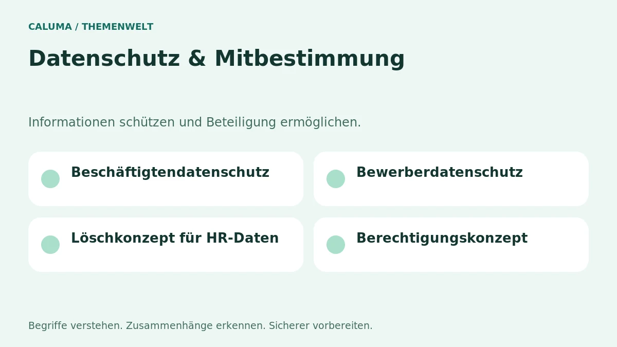 Datenschutz & Mitbestimmung – grafische Orientierung