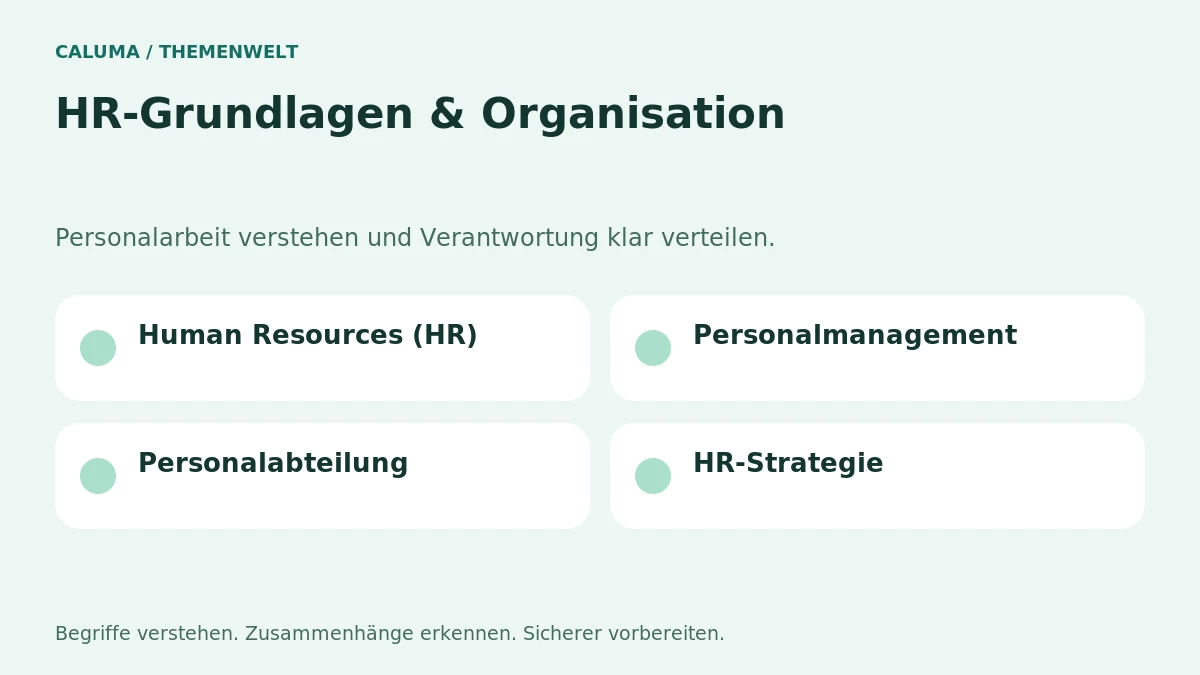HR-Grundlagen & Organisation – grafische Orientierung