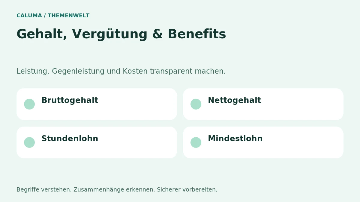 Gehalt, Vergütung & Benefits – grafische Orientierung