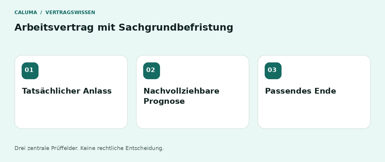 Arbeitsvertrag mit Sachgrundbefristung: Tatsächlicher Anlass, Nachvollziehbare Prognose, Passendes Ende