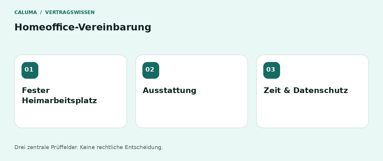 Homeoffice-Vereinbarung: Fester Heimarbeitsplatz, Ausstattung, Zeit & Datenschutz