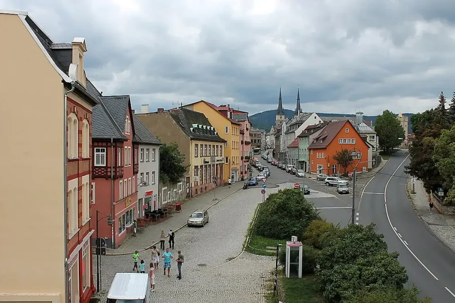 Stadtansicht von Saalfeld/Saale
